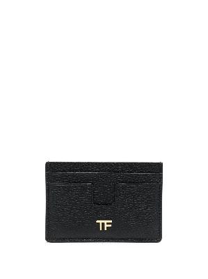 TOM FORD - Black Logo Plaque Leather Card Holder