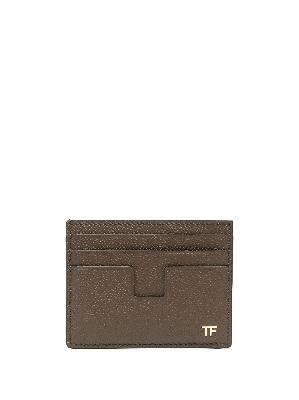 TOM FORD - Brown Logo Plaque Leather Card Holder