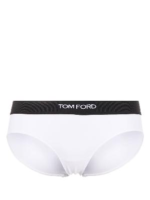 TOM FORD - White Logo Waistband Bikini Briefs