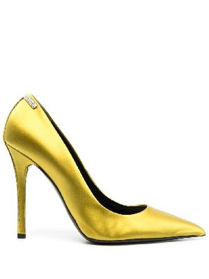 TOM FORD - Yellow 105 Crystal-Embellished Silk Pumps