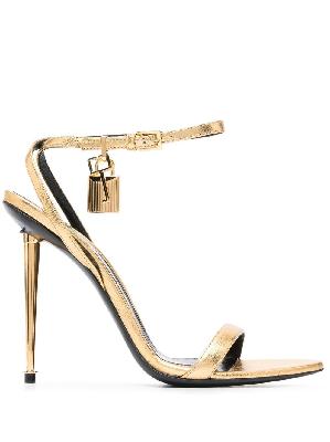 TOM FORD - Gold Padlock 115 Leather Sandals