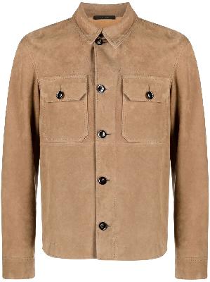 TOM FORD - Neutral Suede Shirt Jacket