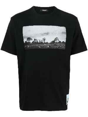 Undercover - Black Cotton Photograph Print T-Shirt