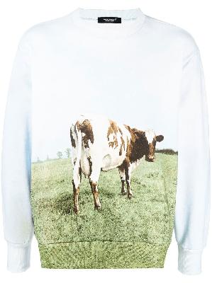 Undercover - Blue Photograph Print Cotton Sweatshirt