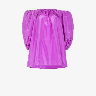 Valentino - Puff Sleeve Bardot Silk Top