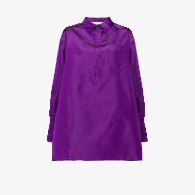 Valentino - Long Sleeve Silk Shirt Dress