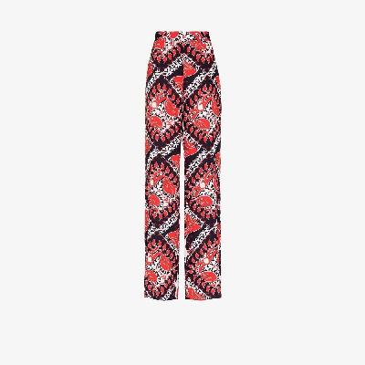 Valentino - Red Manifesto Bandana Print Silk Trousers