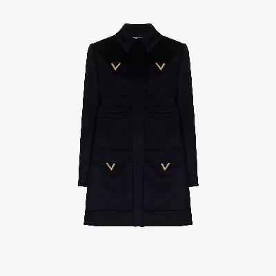 Valentino - Blue VGOLD Wool Coat