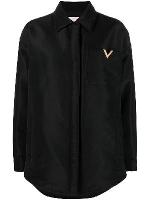 Valentino - Black VGold Padded Silk Shirt Jacket