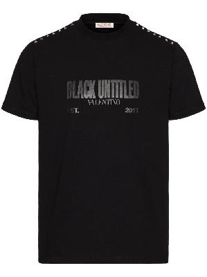 Valentino - Black Untitled Studded Cotton T-Shirt