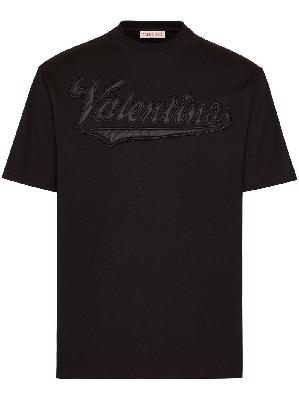 Valentino - Black Logo-Appliqué T-Shirt