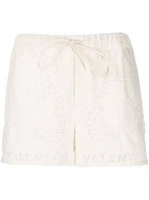 Valentino - White Mini Bandana Guipure Lace Shorts
