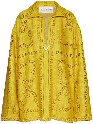 Valentino - Yellow Mini Bandana Embroidered Kaftan