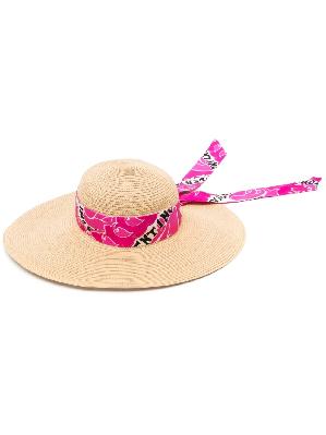 Valentino - Pink Silk Scarf Sun Hat