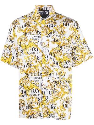 Versace Jeans Couture - White Baroque-Print Short-Sleeve Shirt