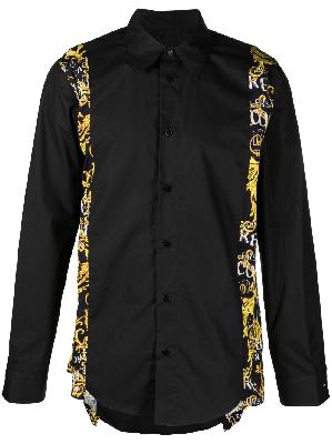 Versace Jeans Couture - Black Baroque-Print Long-Sleeve Shirt