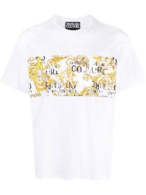 Versace Jeans Couture - White Logo-Print Short-Sleeve T-Shirt