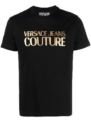 Versace Jeans Couture - Black Logo-Print Short-Sleeve T-Shirt