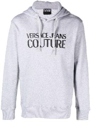 Versace Jeans Couture - Grey Logo Print Cotton Hoodie