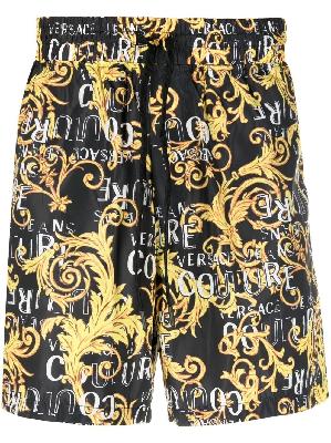 Versace Jeans Couture - Black Logo Couture Print Shorts