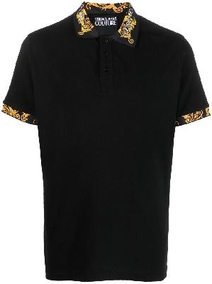 Versace Jeans Couture - Black Logo Couture Print Polo Shirt