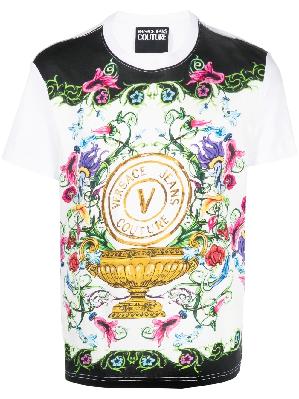 Versace Jeans Couture - White V-Emblem Garden T-Shirt