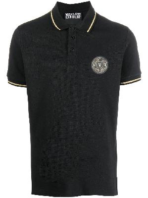 Versace Jeans Couture - Black Logo-Patch Polo Shirt