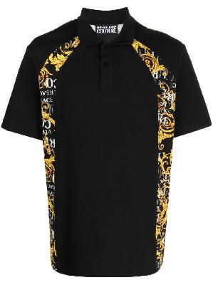 Versace Jeans Couture - Black Barocco-Print Polo Shirt