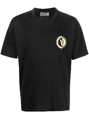 Versace Jeans Couture - Black Logo-Print Cotton T-Shirt