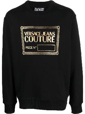 Versace Jeans Couture - Black Logo-Print Cotton Sweatshirt