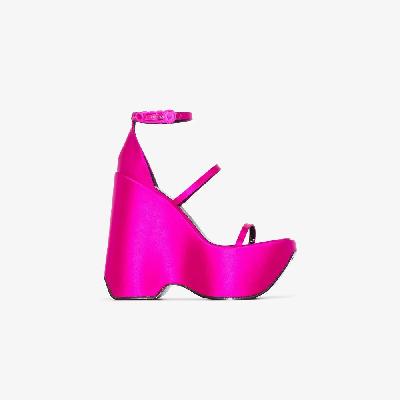 Versace - Pink Triplatform 160 Satin Sandals
