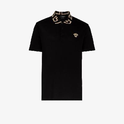 Versace - Black Greca Collar Cotton Polo Shirt
