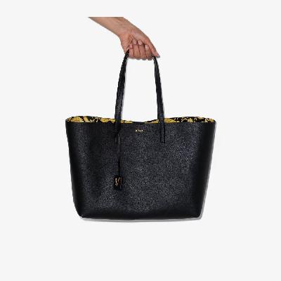 Versace - Black Virtus Leather Tote Bag