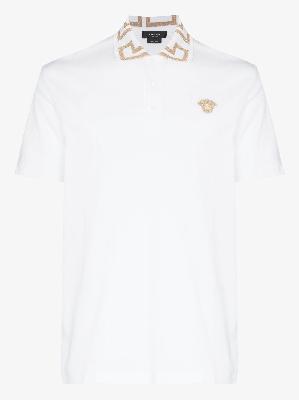 Versace - White Greca Border Cotton Polo Shirt