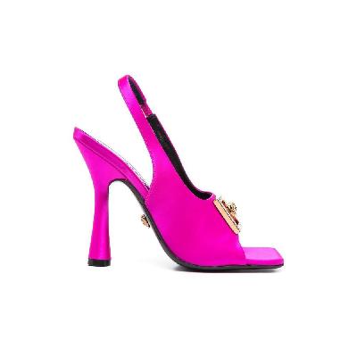 Versace - Pink Medusa 120 Satin Slingback Sandals