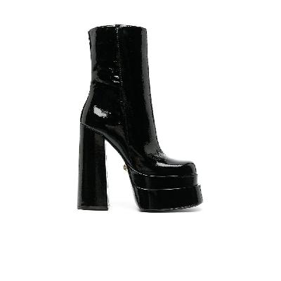 Versace - Black Aevitas 155 Patent Leather Platform Boots