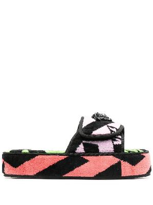 Versace - Pink La Greca Printed Platform Sandals