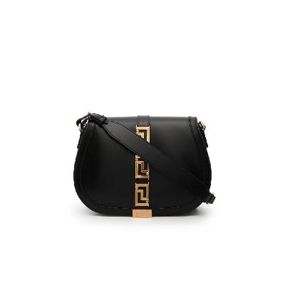 Versace - Black Greca Goddess Large Leather Shoulder Bag