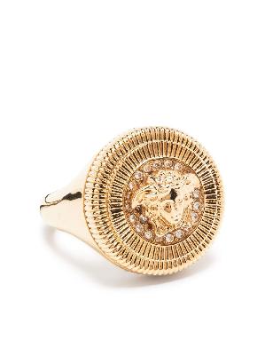Versace - Gold-Plated Medusa Crystal Signet Ring