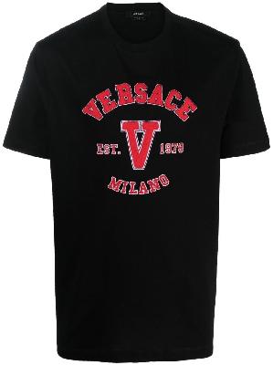 Versace - Black Logo Appliqué T-Shirt