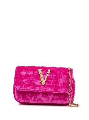 Versace - Pink Virtus Quilted Velvet Mini Bag