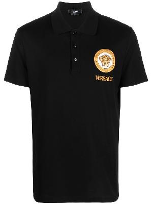 Versace - Black Medusa Embroidered Polo Shirt