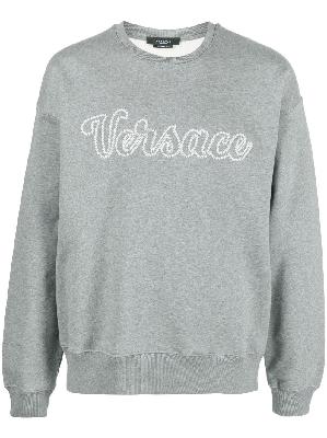 Versace - Grey Logo Embroidered Sweatshirt