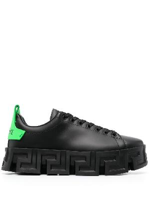 Versace - Black Greca Leather Sneakers