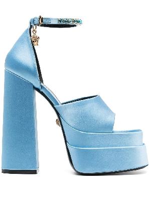 Versace - Blue Medusa Charm Platform Sandals