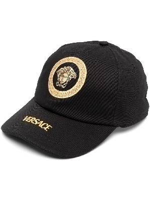 Versace - Black Logo Embroidered Cap