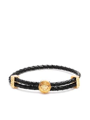 Versace - Black Medusa Woven Leather Bracelet