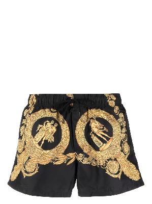 Versace - Black Baroque Print Swim Shorts
