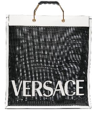 Versace - White And Black Logo Shopper Tote