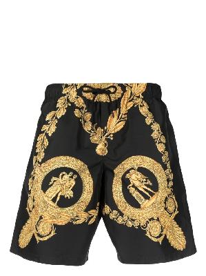 Versace - Black Baroque Pattern Swim Shorts